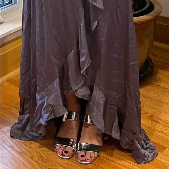 BHLDN (Anthropologie) purple silver asymmetrical dress 💜 - Picture 4 of 6
